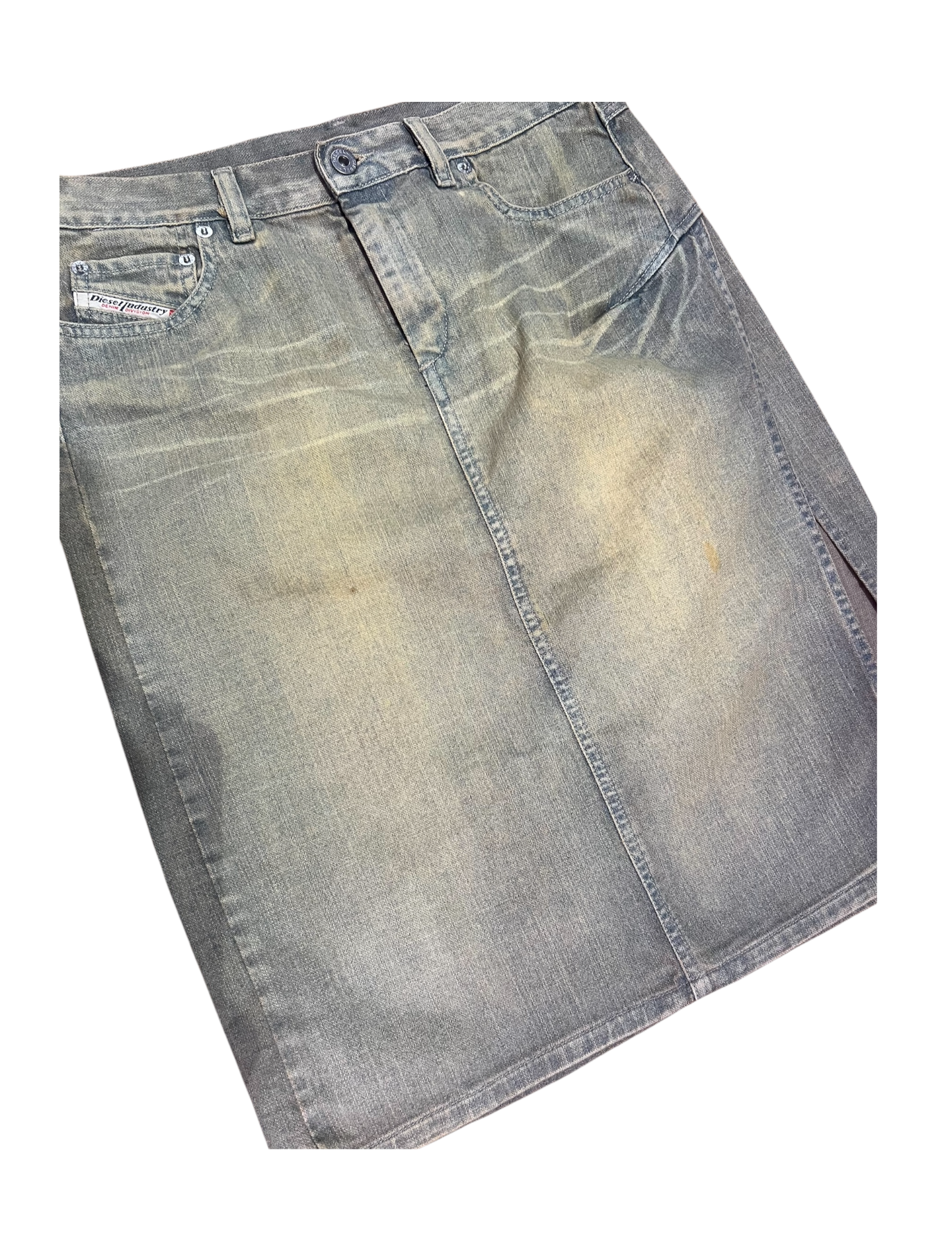 Diesel Y2K Green Wash Denim Skirt