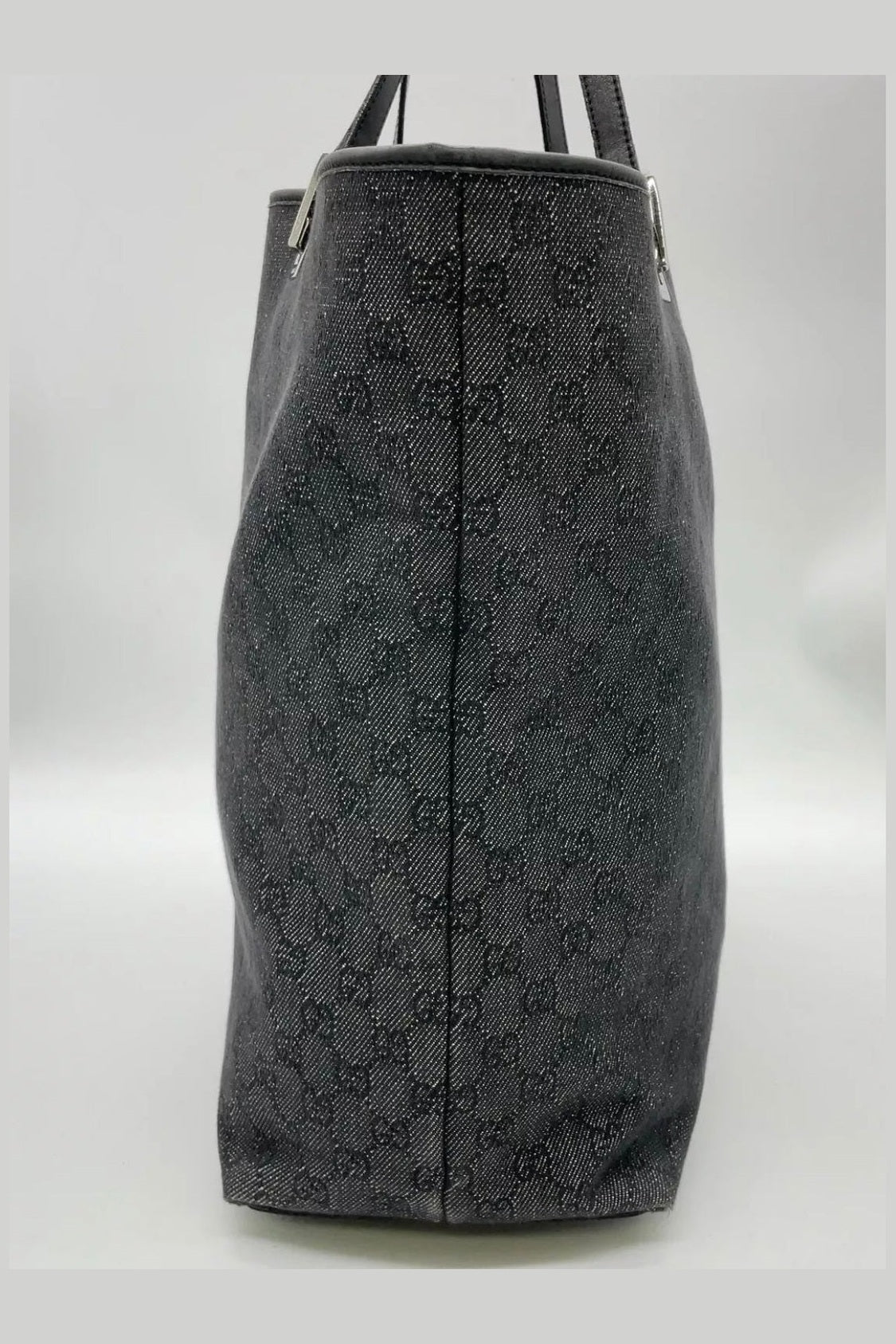 Gucci Leather & Canvas Grey & Black Shoulder Bag