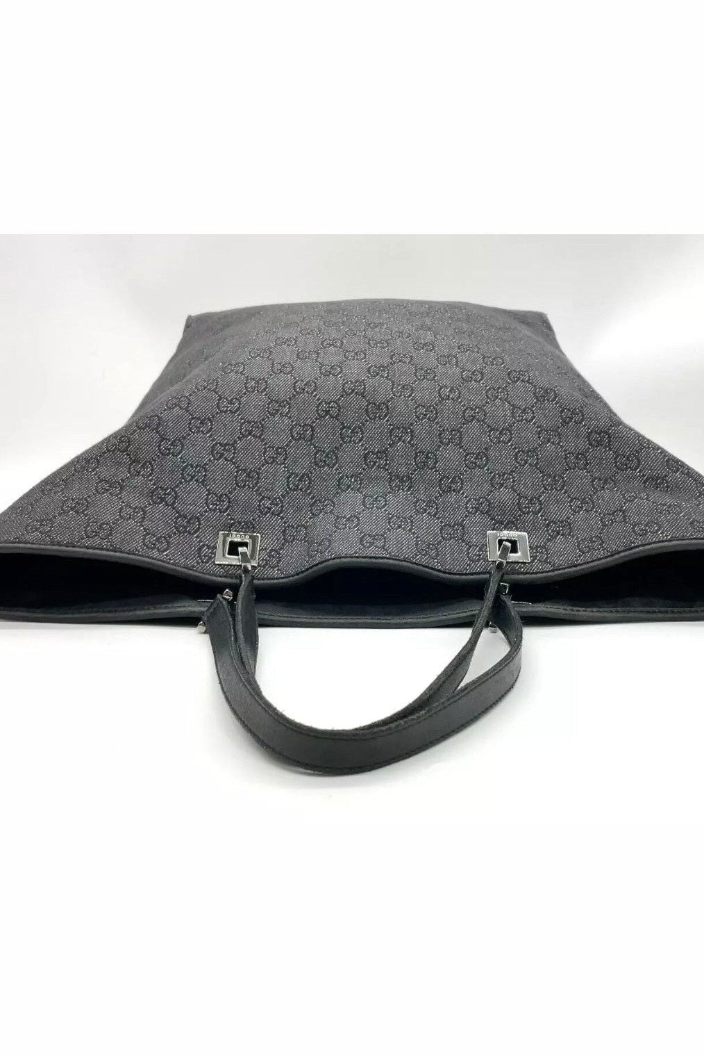 Gucci Leather & Canvas Grey & Black Shoulder Bag