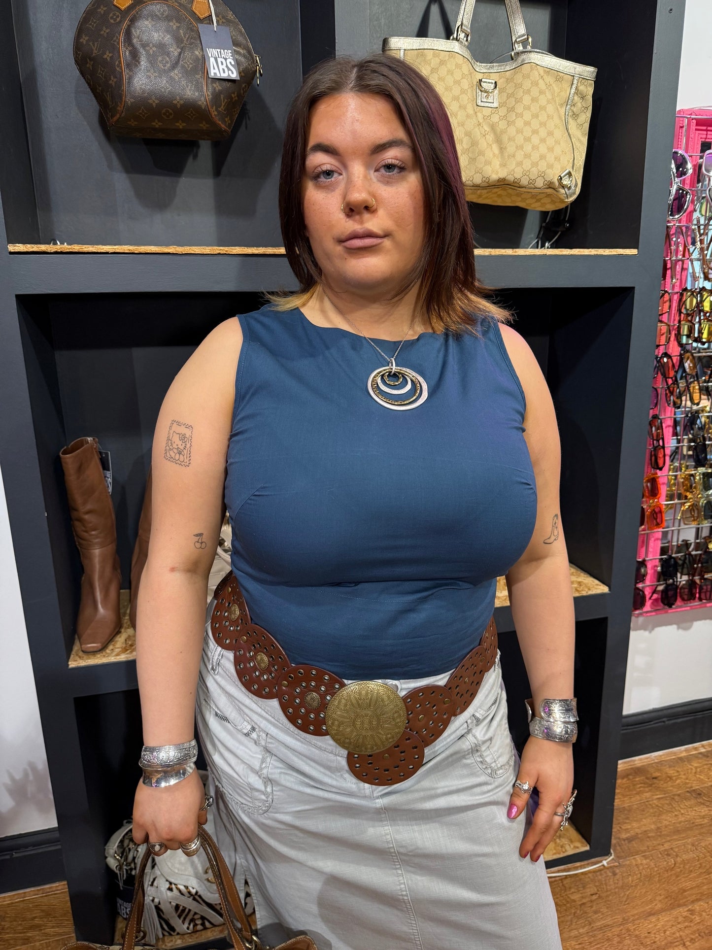 ELLE Blue Popper Top