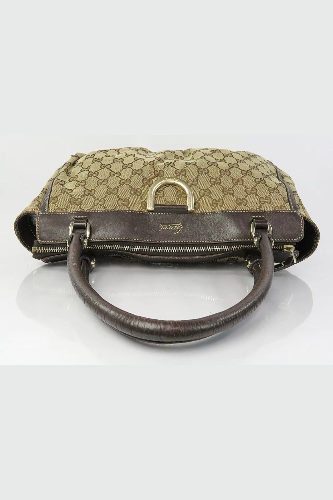 Gucci Abbey Leather & Canvas Shoulder Bag
