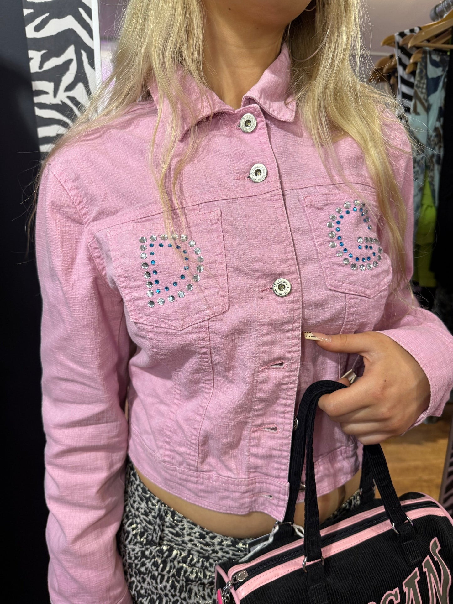 Dolce & Gabbana Rhinestone Baby Pink Jacket