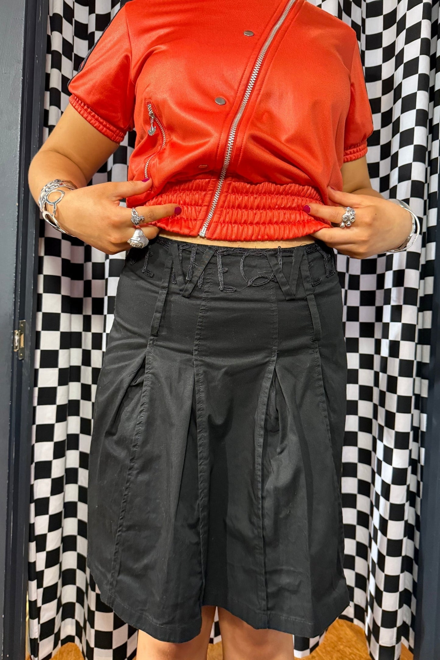 Save The Queen Black Embroidered Skirt