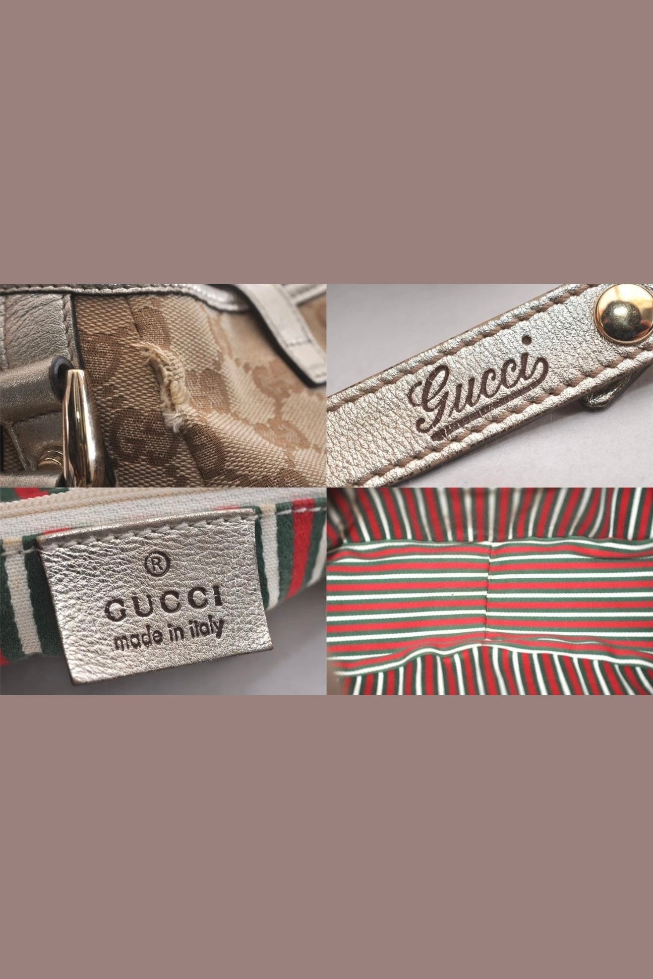 Gucci Abbey Leather & Canvas Shoulder Bag