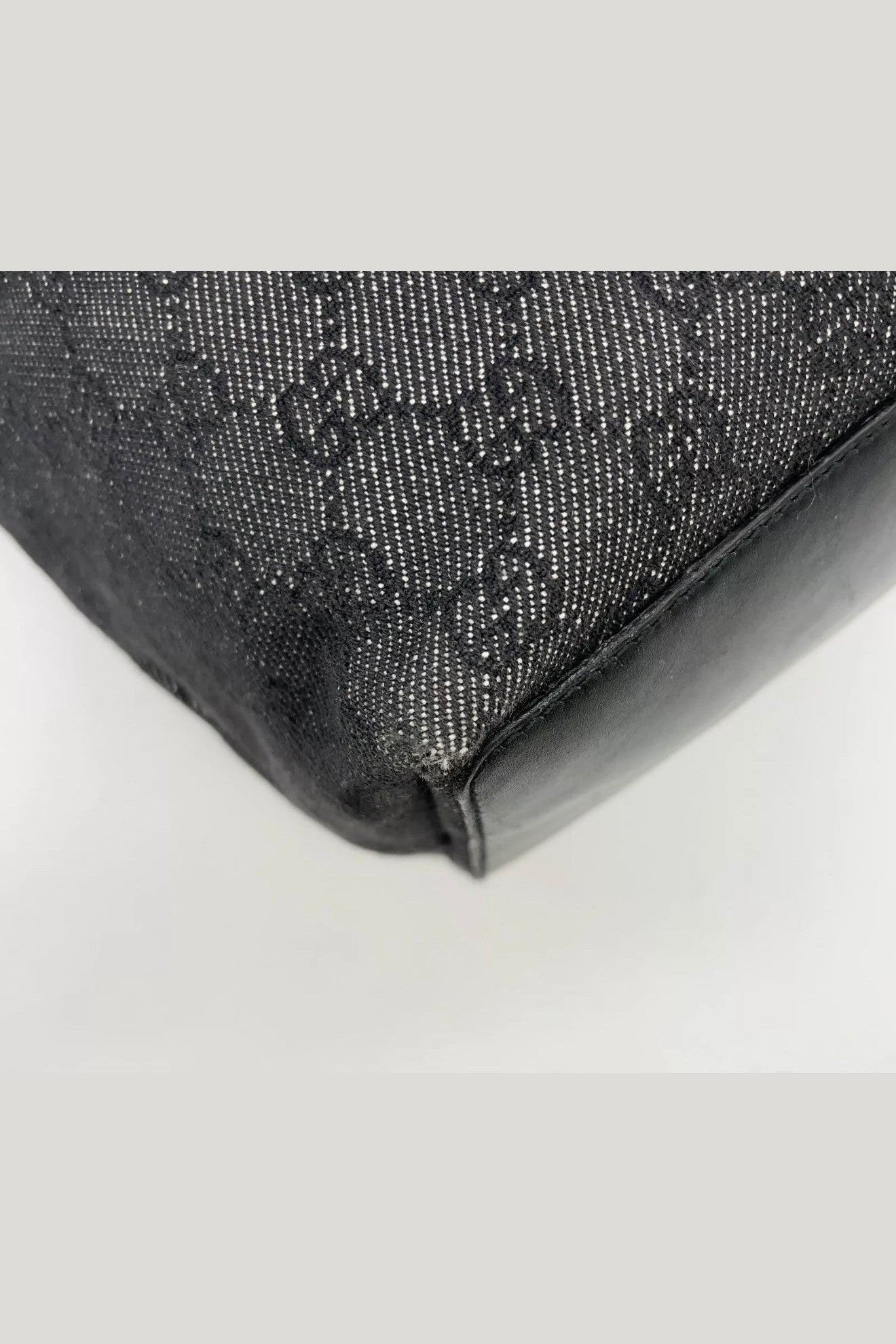 Gucci Leather & Canvas Grey & Black Shoulder Bag