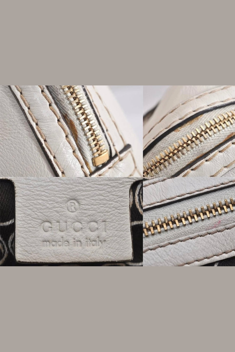 Gucci Horsebit Leather White Shoulder Bag
