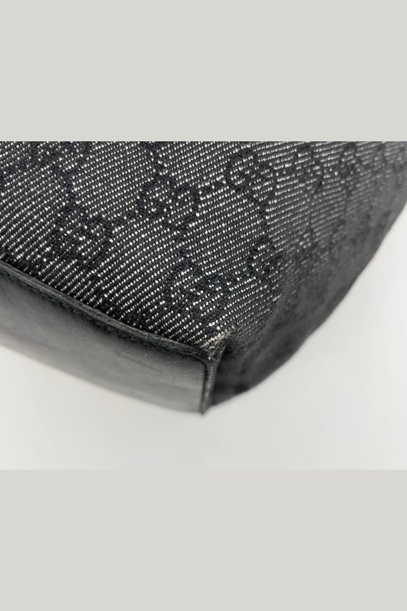 Gucci Leather & Canvas Grey & Black Shoulder Bag