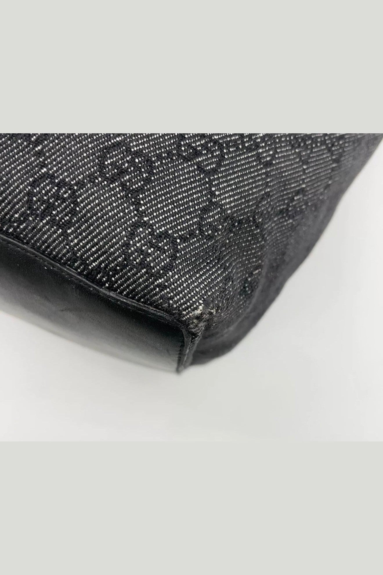 Gucci Leather & Canvas Grey & Black Shoulder Bag