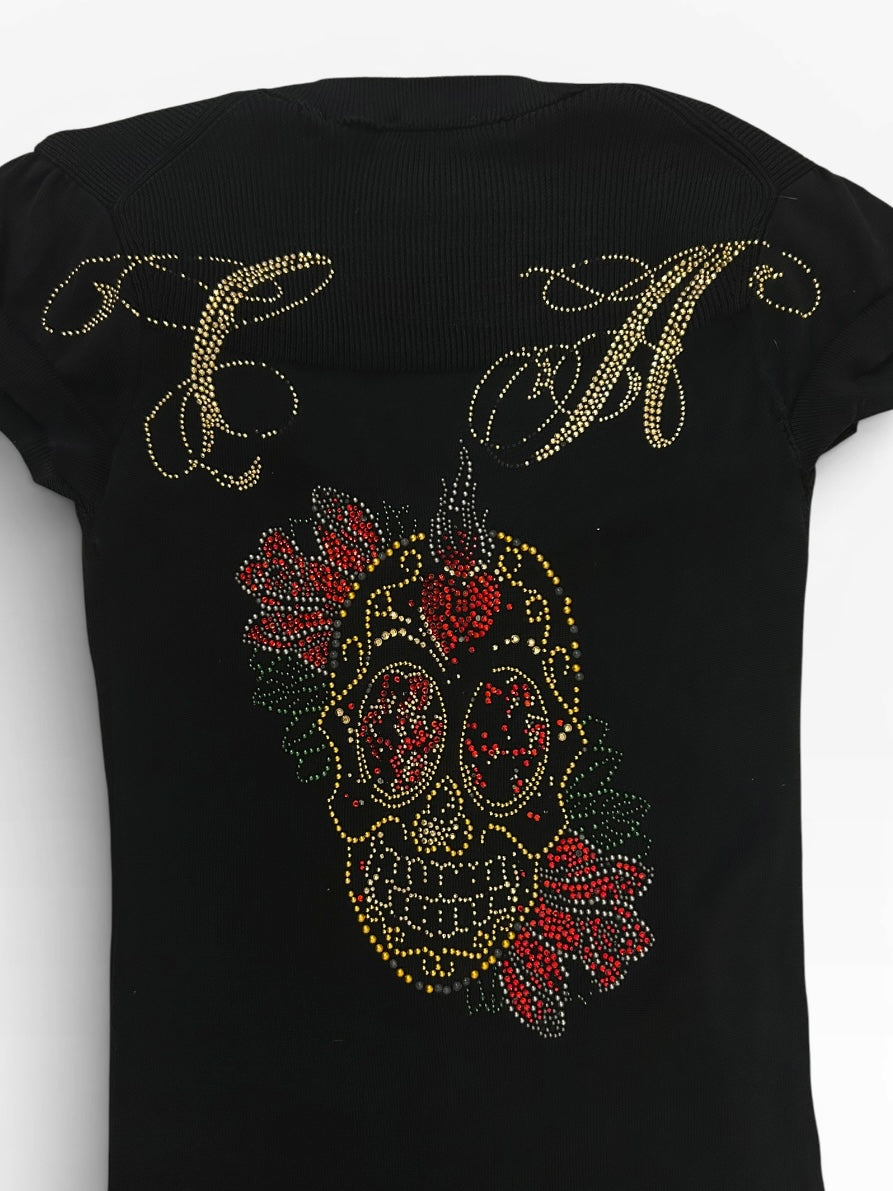 Christian Audigier Diamanté Midi Dress