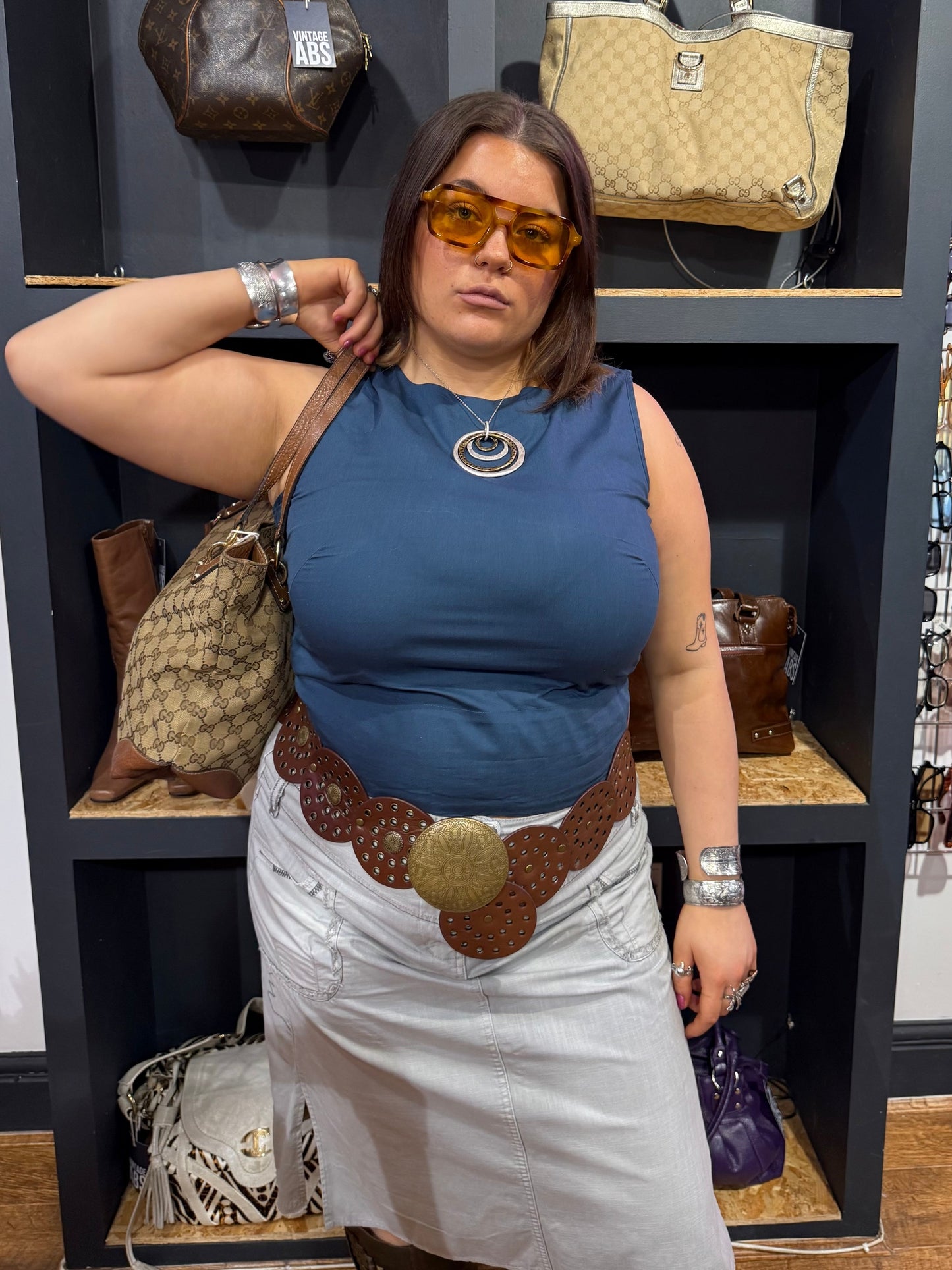 ELLE Blue Popper Top