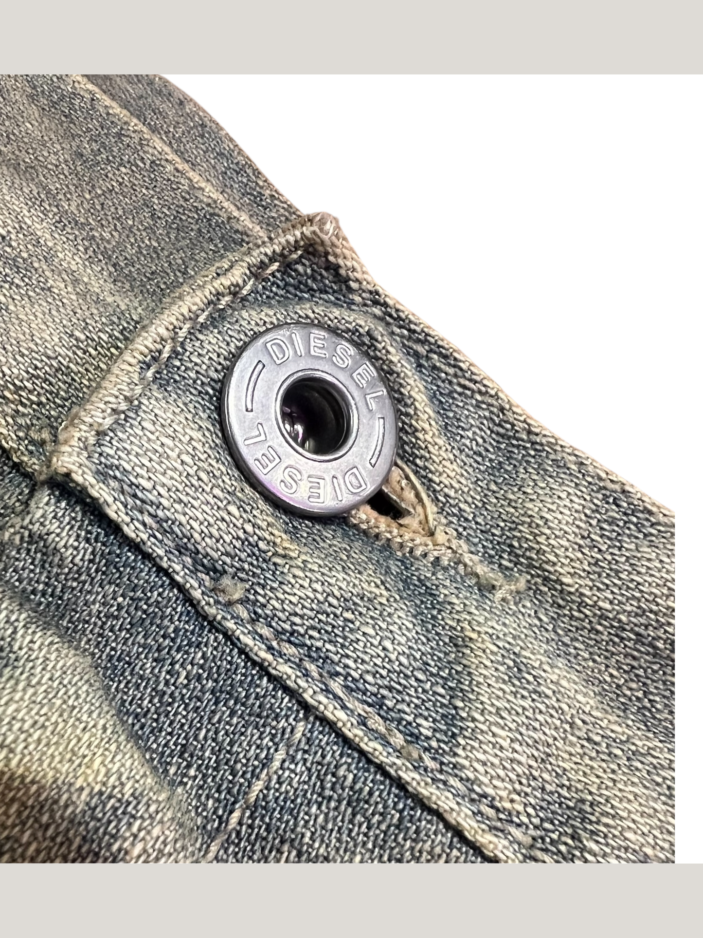 Diesel Y2K Green Wash Denim Skirt