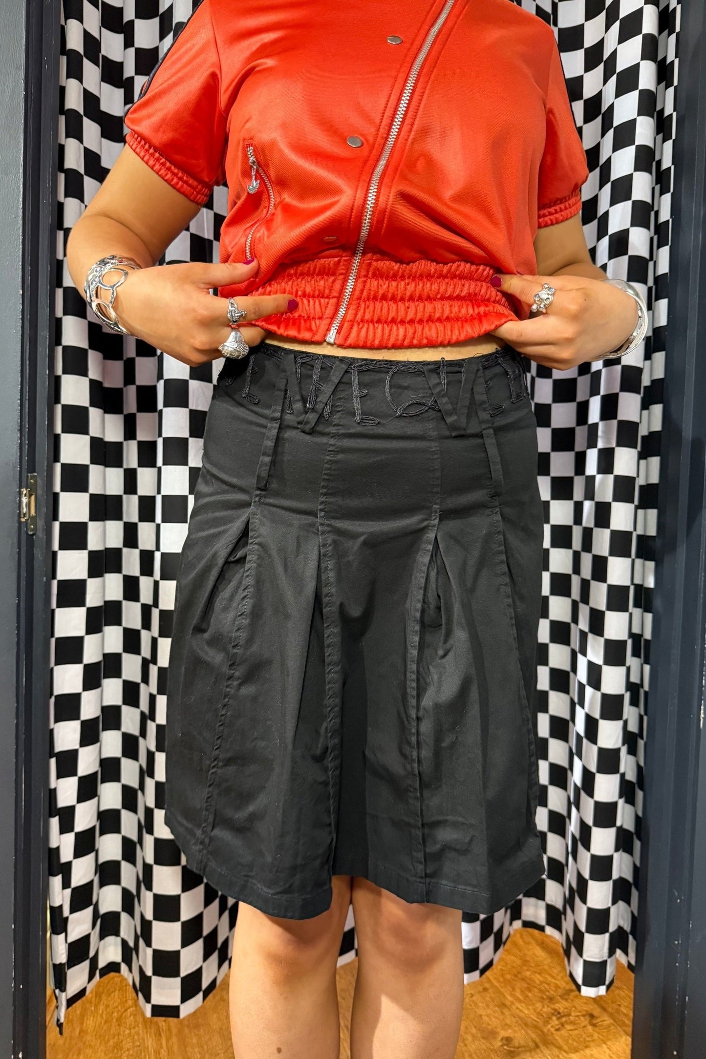 Save The Queen Black Embroidered Skirt