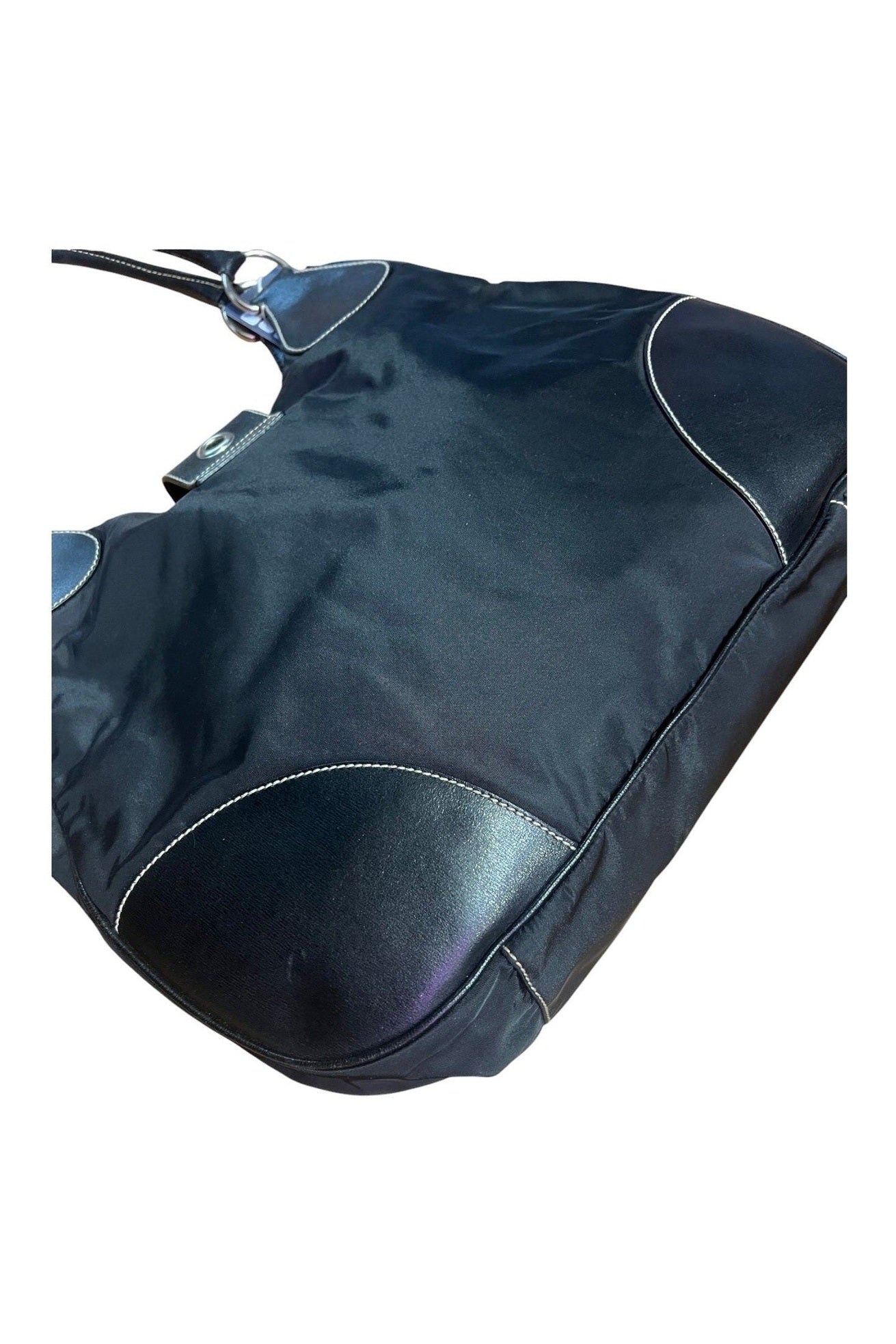 Prada Nylon & Leather Moon Large Shoulder Bag