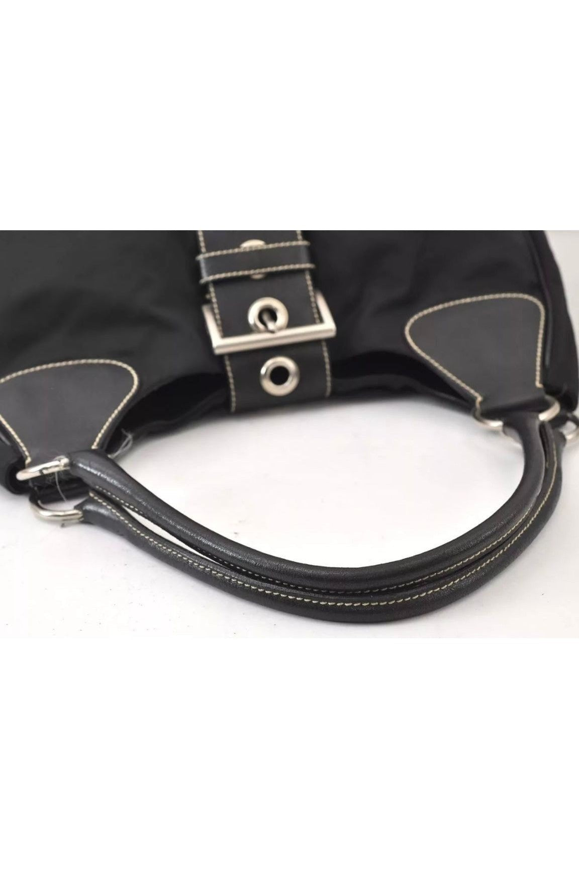 Prada Nylon & Leather Moon Large Shoulder Bag