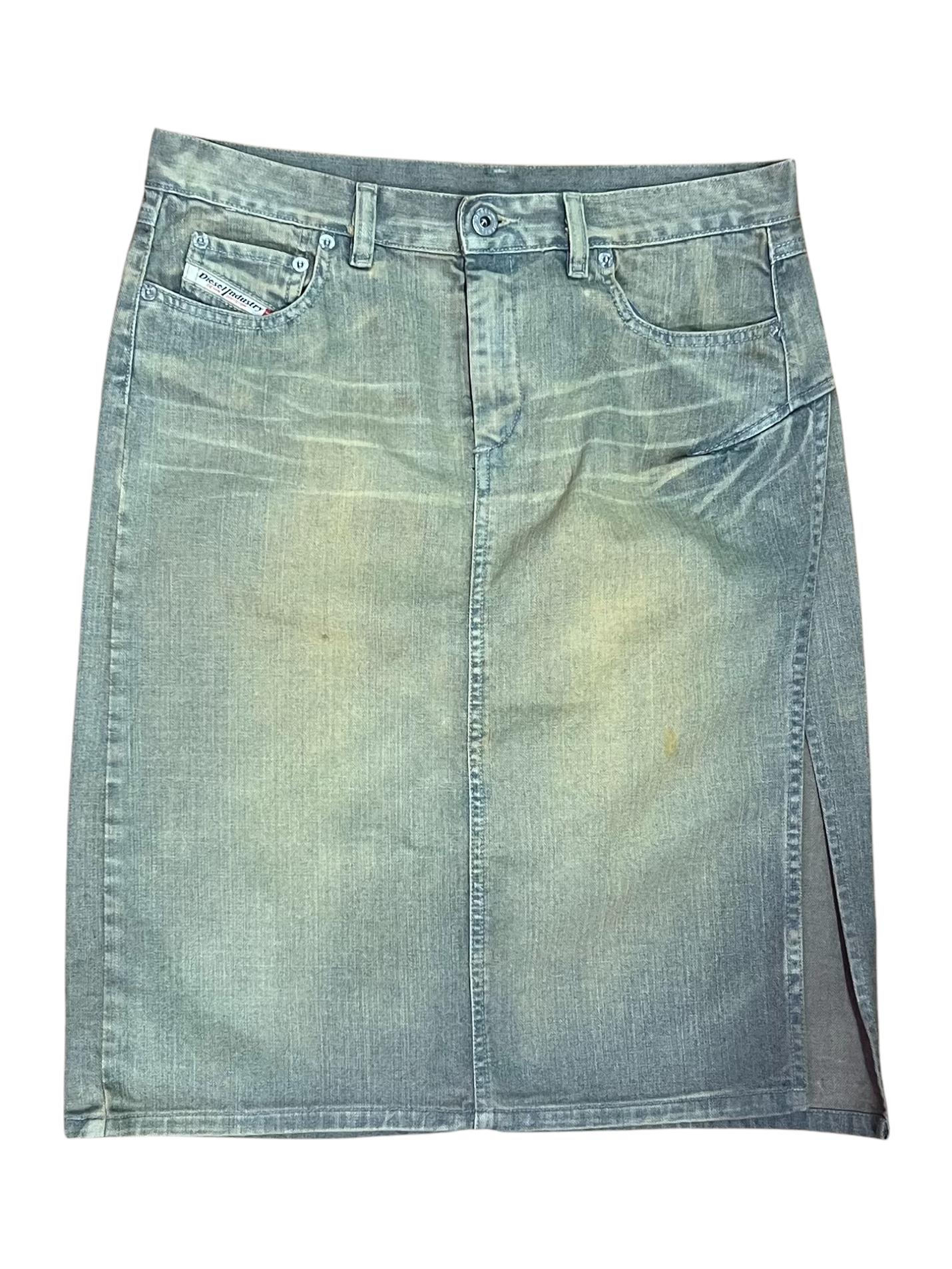 Diesel Y2K Green Wash Denim Skirt