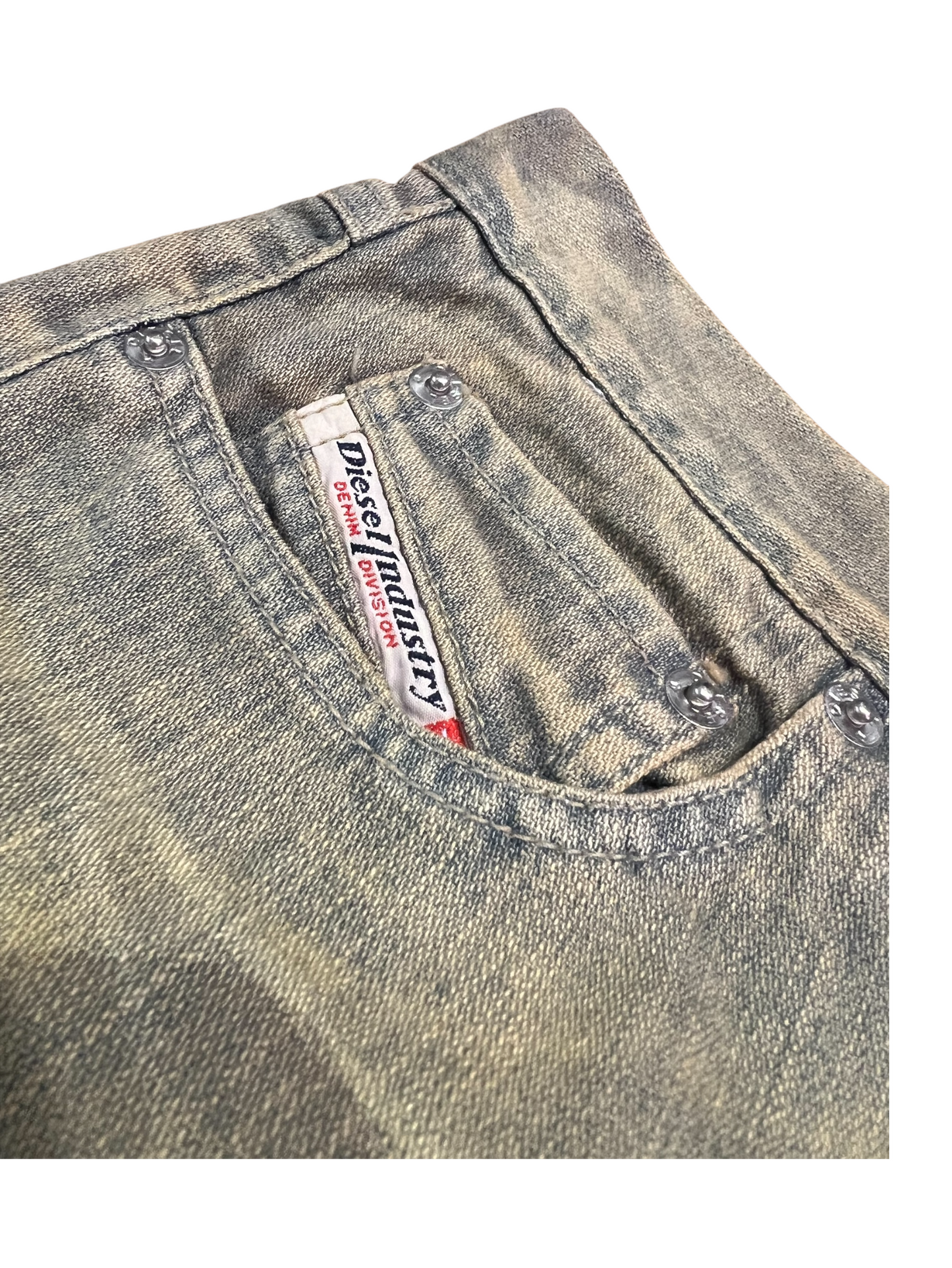 Diesel Y2K Green Wash Denim Skirt