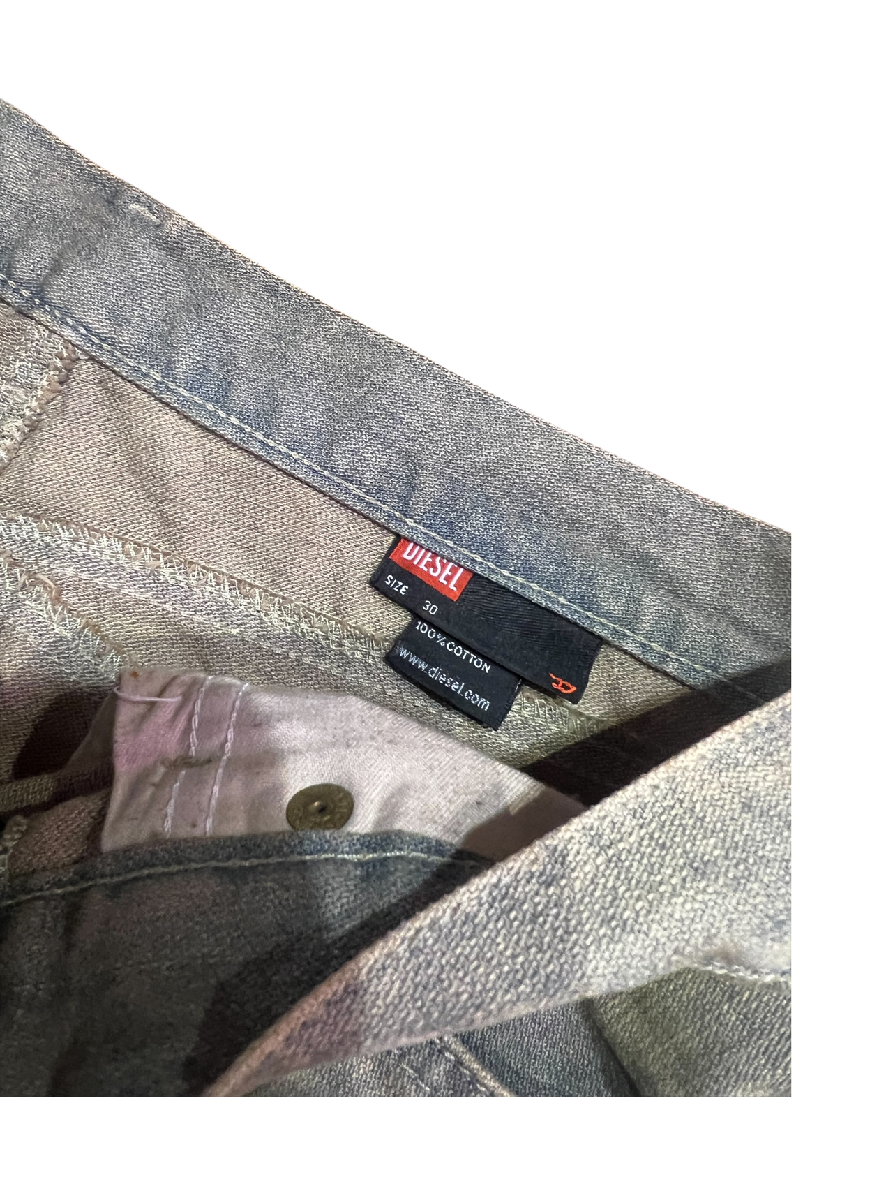 Diesel Y2K Green Wash Denim Skirt