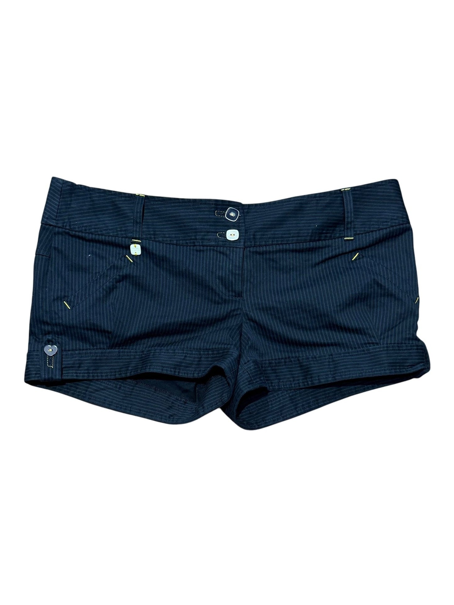 River Island Y2K Pinstripe Mini Black Shorts