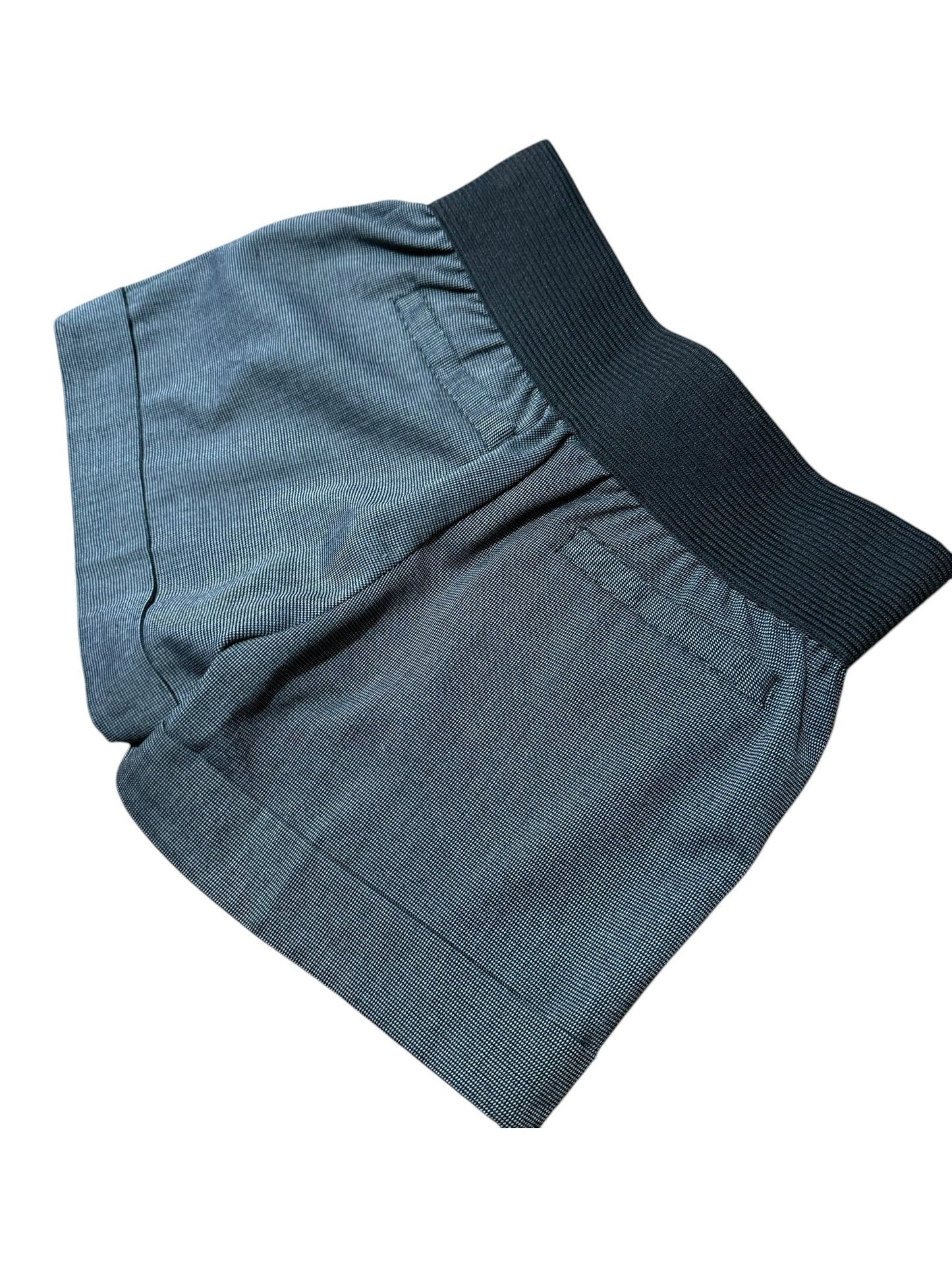 Tailored Elasticated Grey Button Mini Shorts