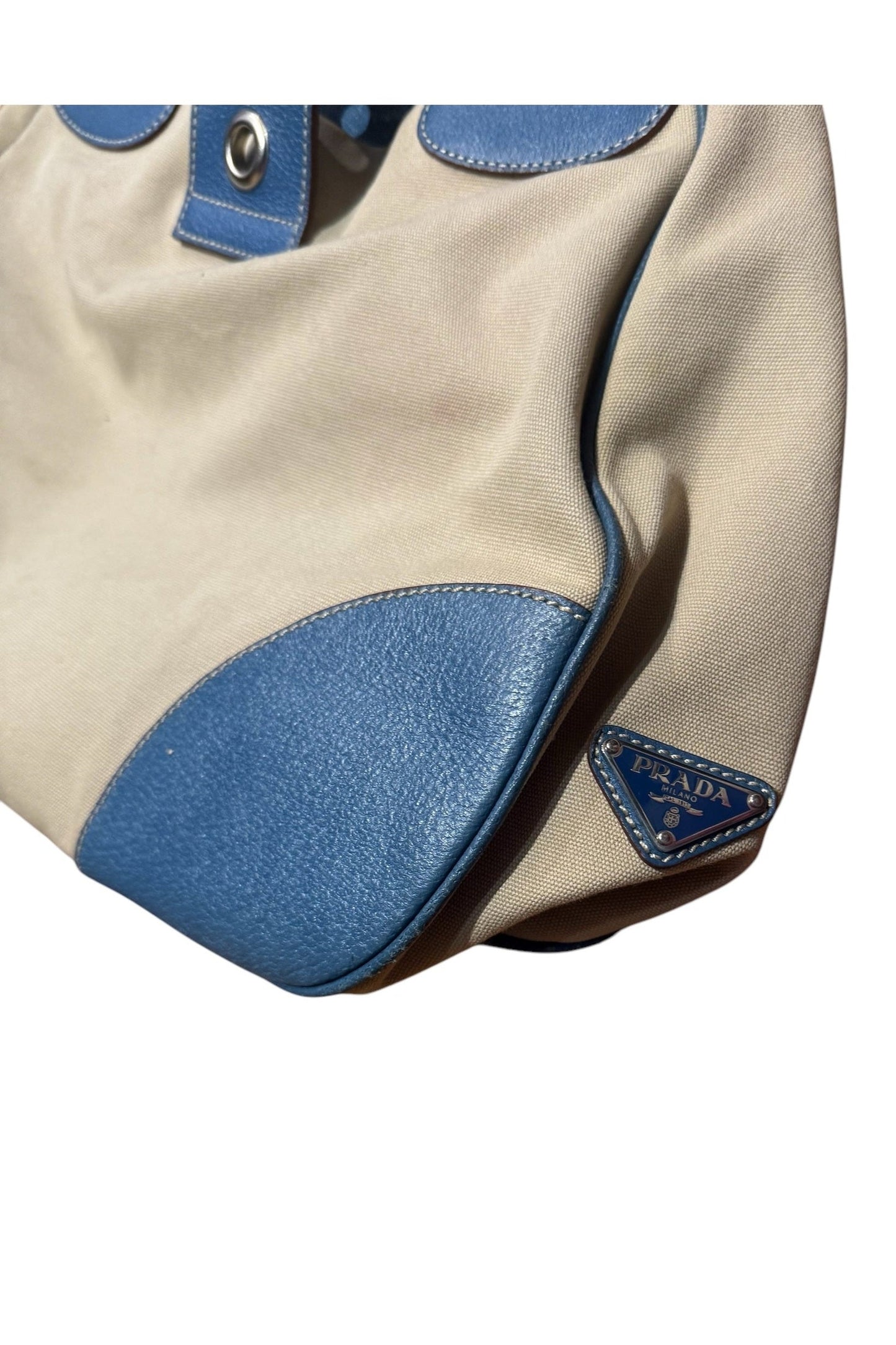 Prada Nylon & Leather Moon Large Shoulder Bag