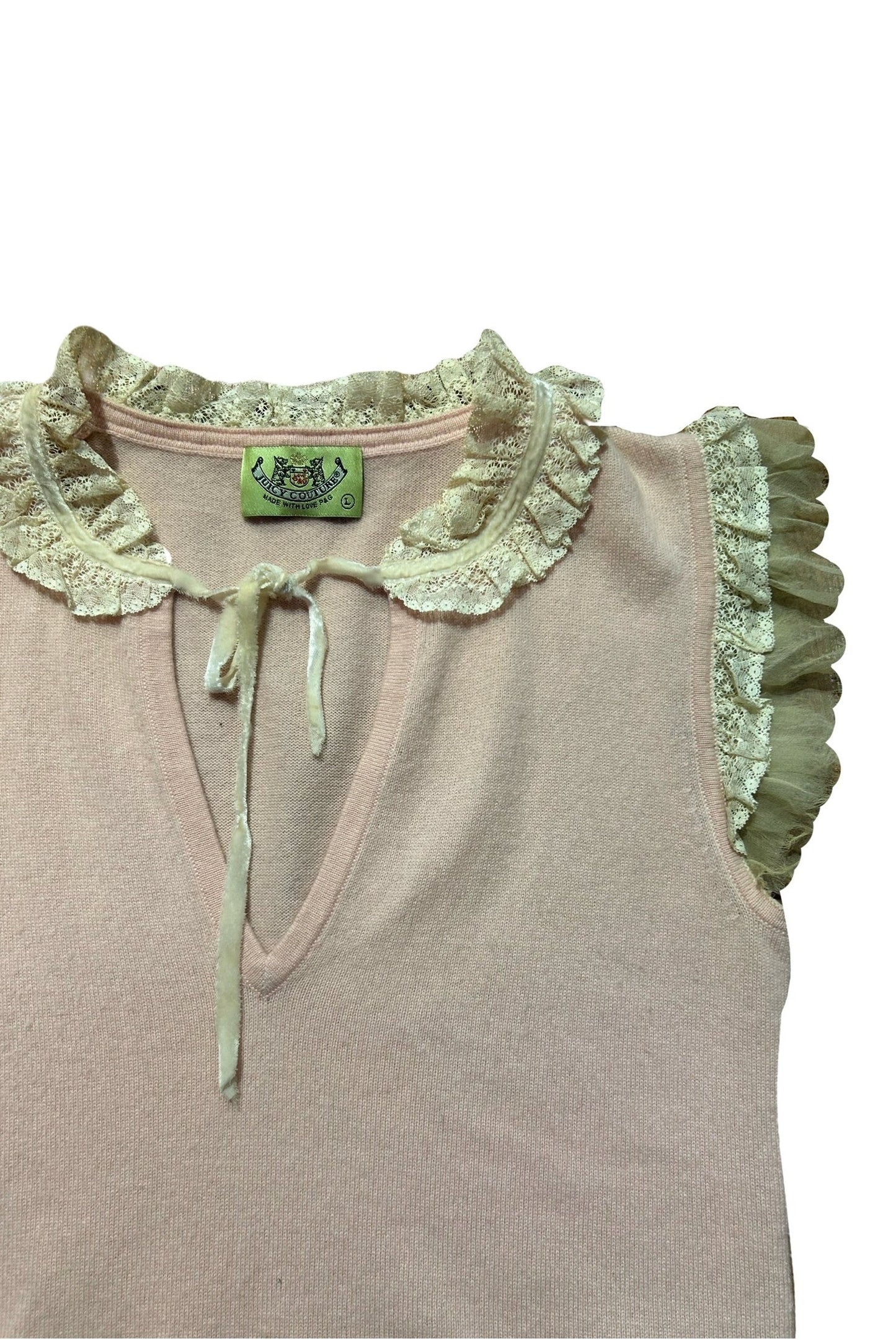 Juicy Couture Cashmere Lace Trim Knit