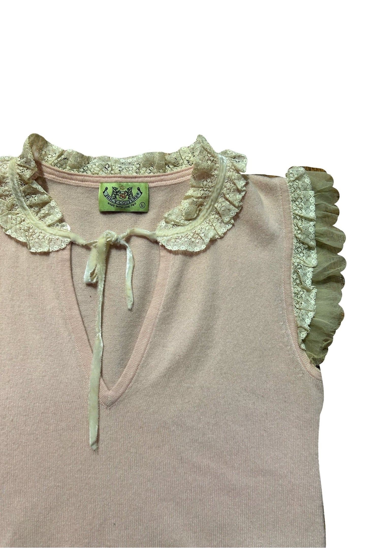 Juicy Couture Cashmere Lace Trim Knit