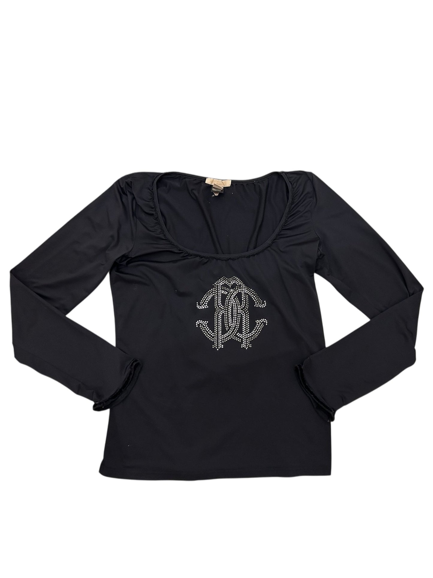 Roberto Cavalli Black Long Sleeve Embellished Top