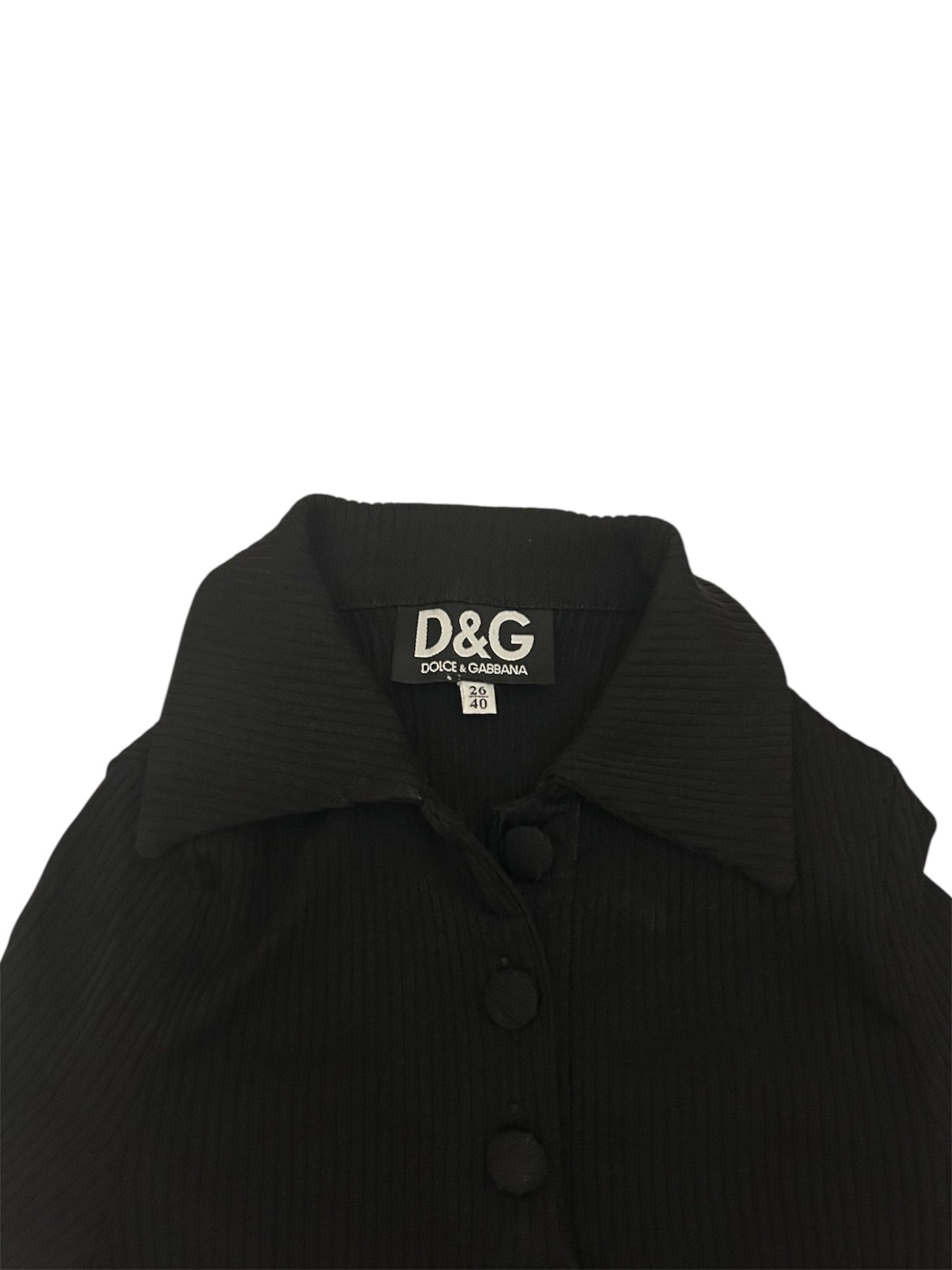 Dolce & Gabbana Black Mesh Collared Top