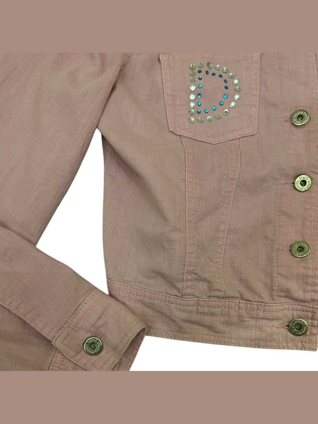 Dolce & Gabbana Rhinestone Baby Pink Jacket