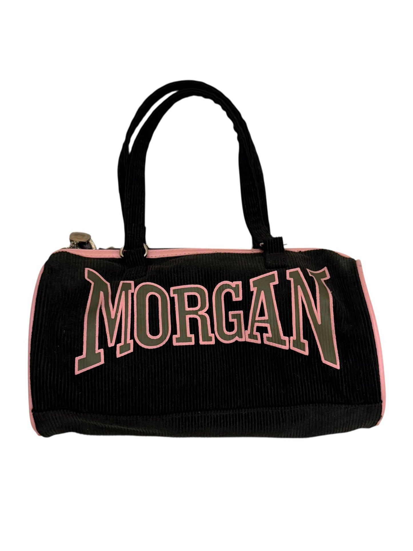 Morgan Y2K Barrel Spellout Bag