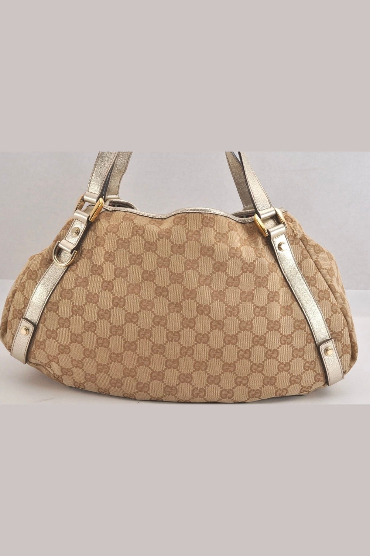 Gucci Abbey Leather & Canvas Shoulder Bag