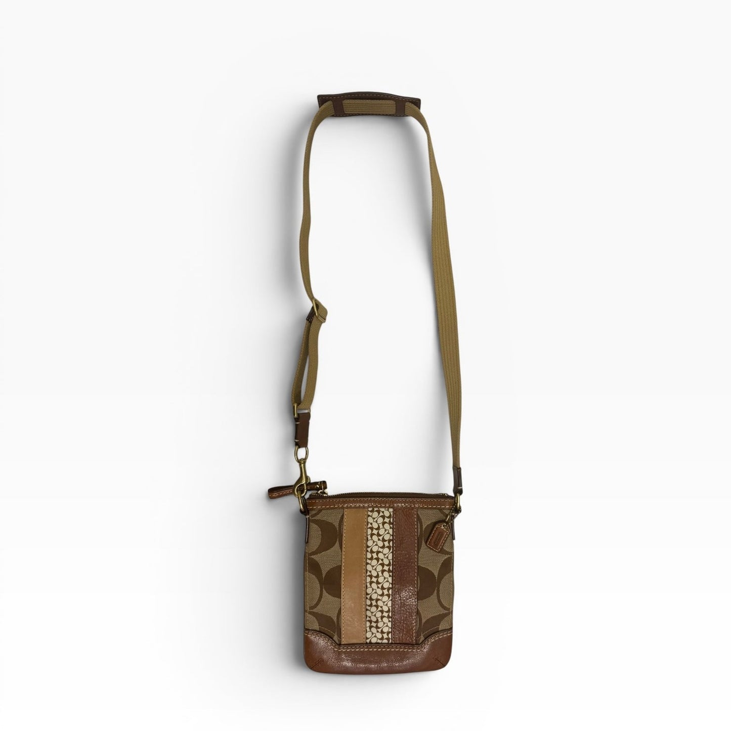 Coach Signature Stripe Swingpack Crossbody Bag