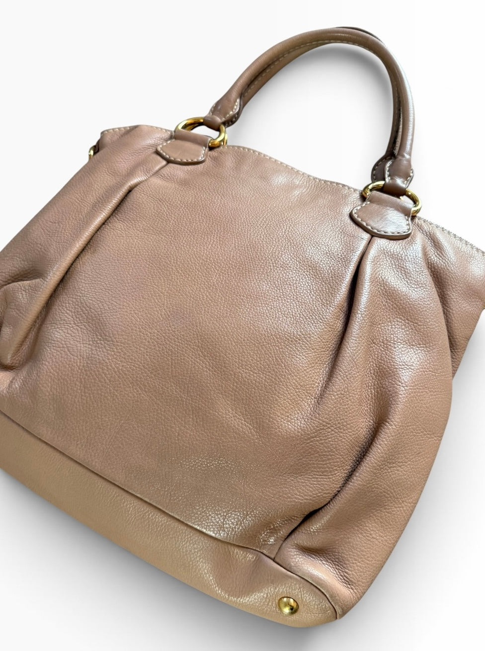 MIU MIU Vitello Lux Bauletto Satchel Bag