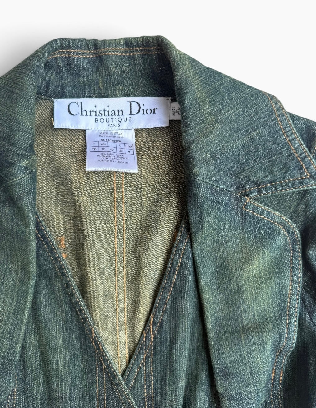 Christian Dior By John Galliano Denim & Leather Jacket 2003