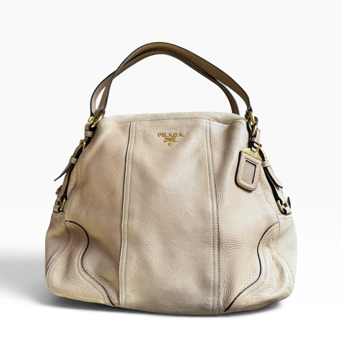 Prada Cervo Antik Deerskin Leather Shoulder Bag