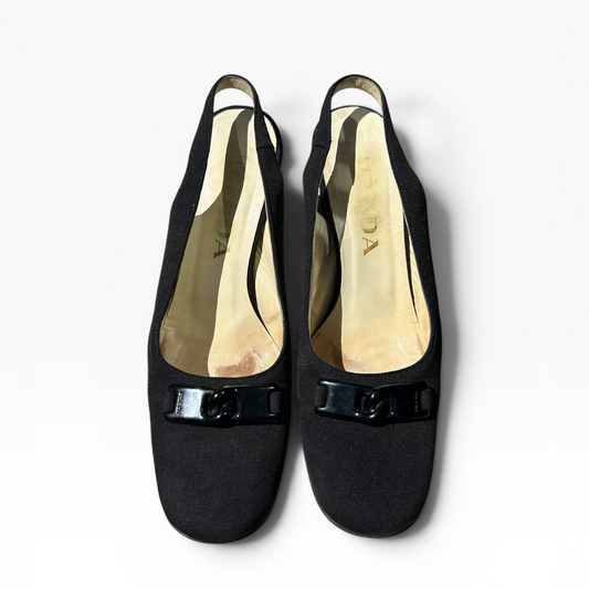 Prada Horsebit Slingback Heels