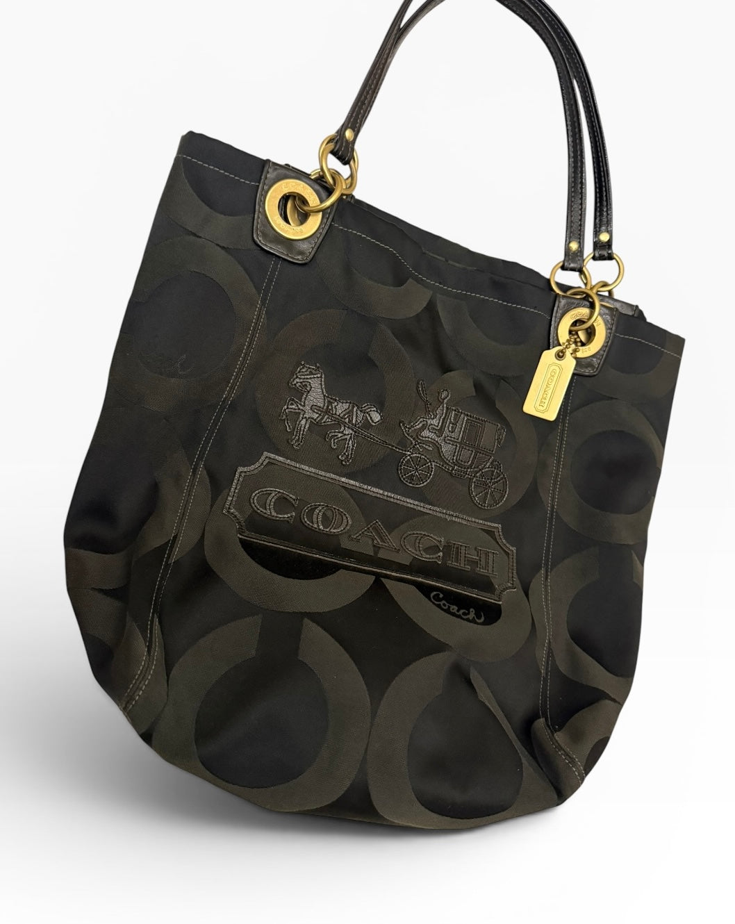 Coach Jacquard Tote Shoulder Bag