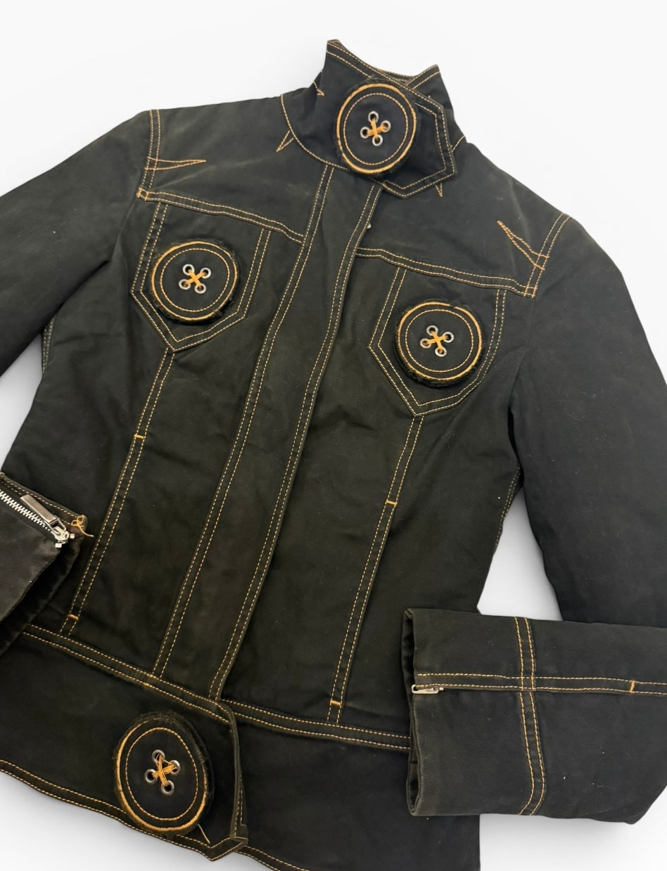 Moschino Rare Button High Neck Jacket