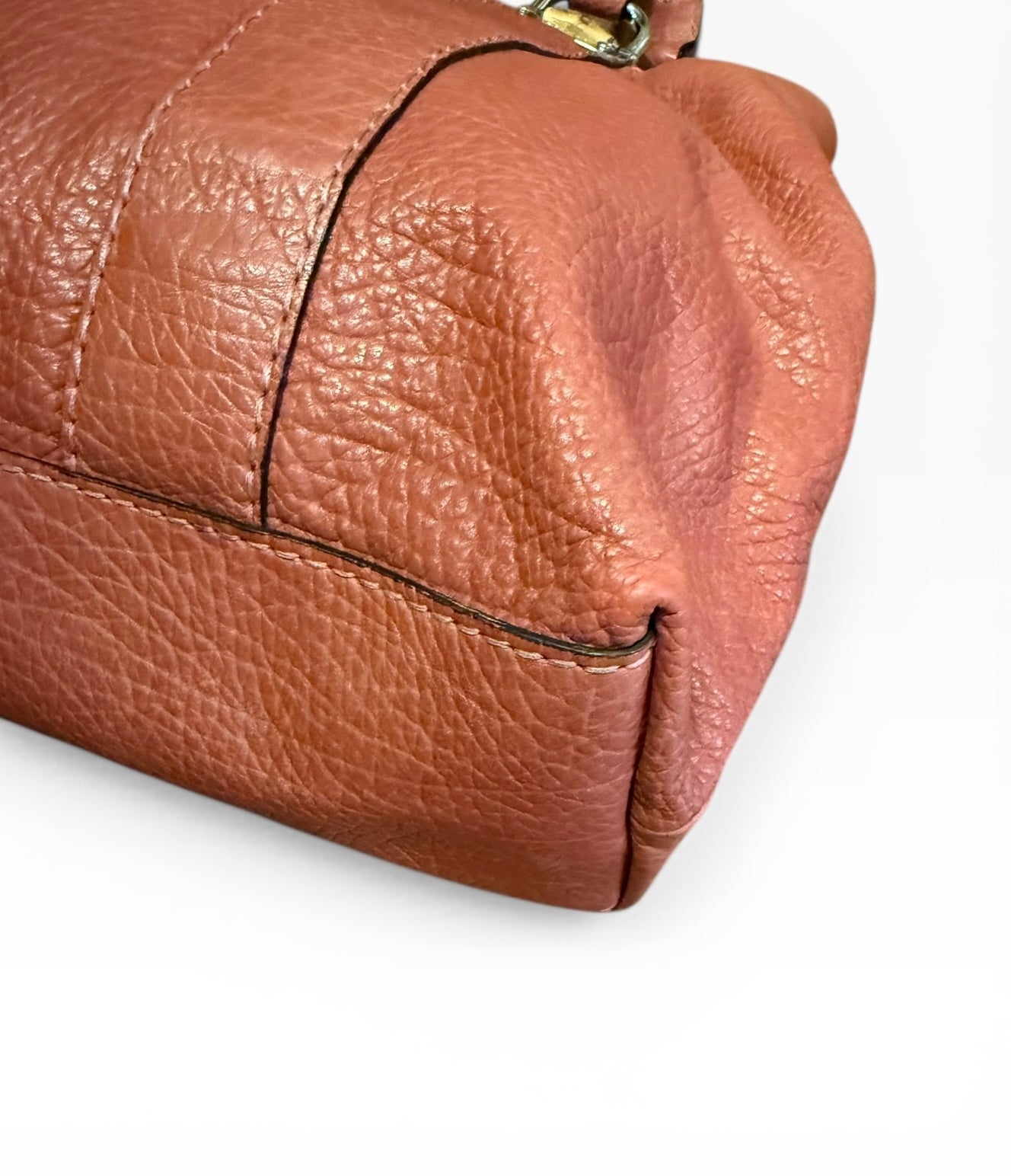 Gucci Leather Orange Bamboo Shoulder Bag