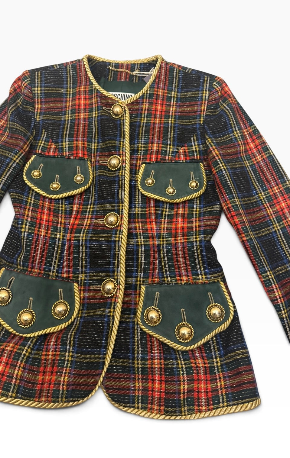 Vintage Moschino Couture Tartan Wool Jacket