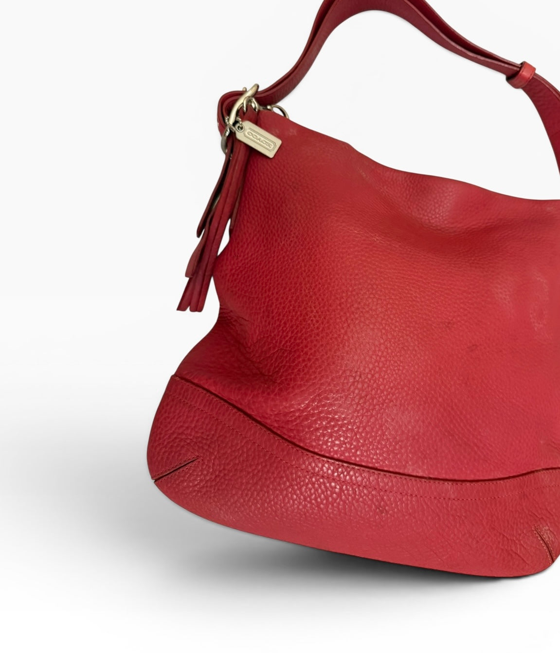 Coach Red Leather Hobo Shoulder Bag