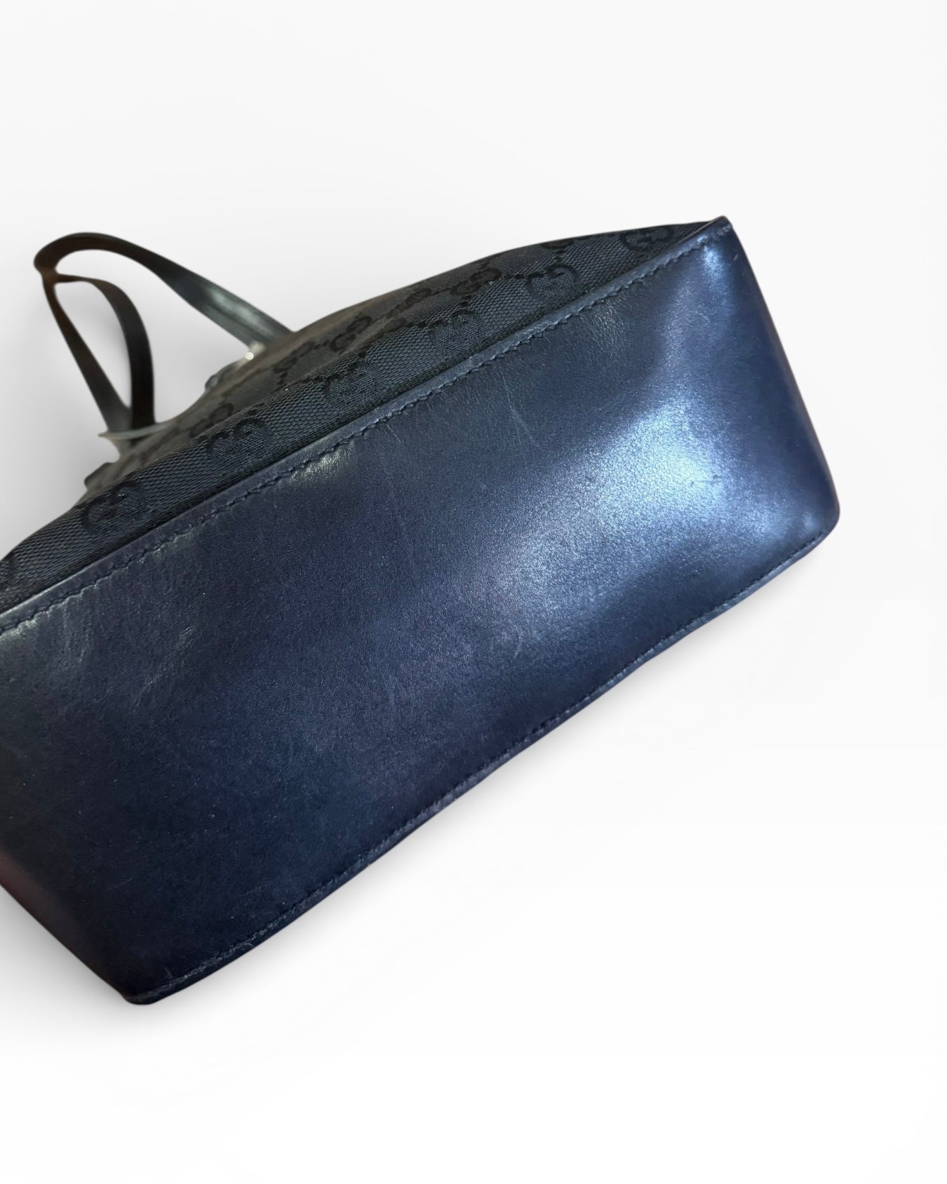 Gucci Monogram Black Bucket Hand Bag