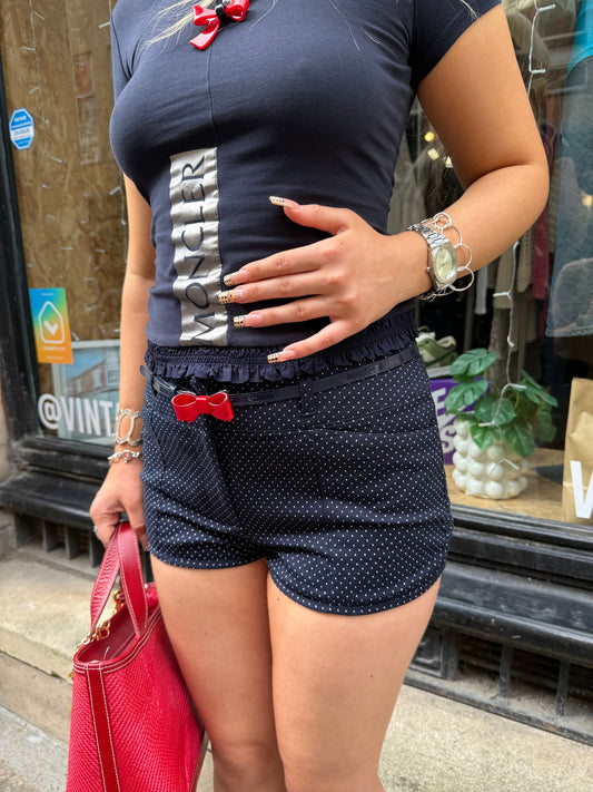 Y2K River Island Polka Dot Mini Shorts