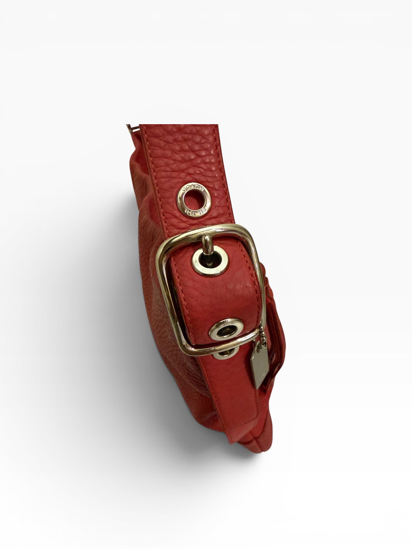 Coach Red Leather Hobo Shoulder Bag
