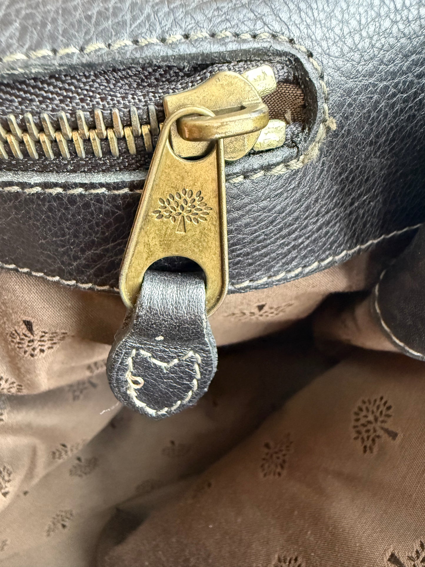 Mulberry Bayswater Black Croc-Embossed Leather Handbag