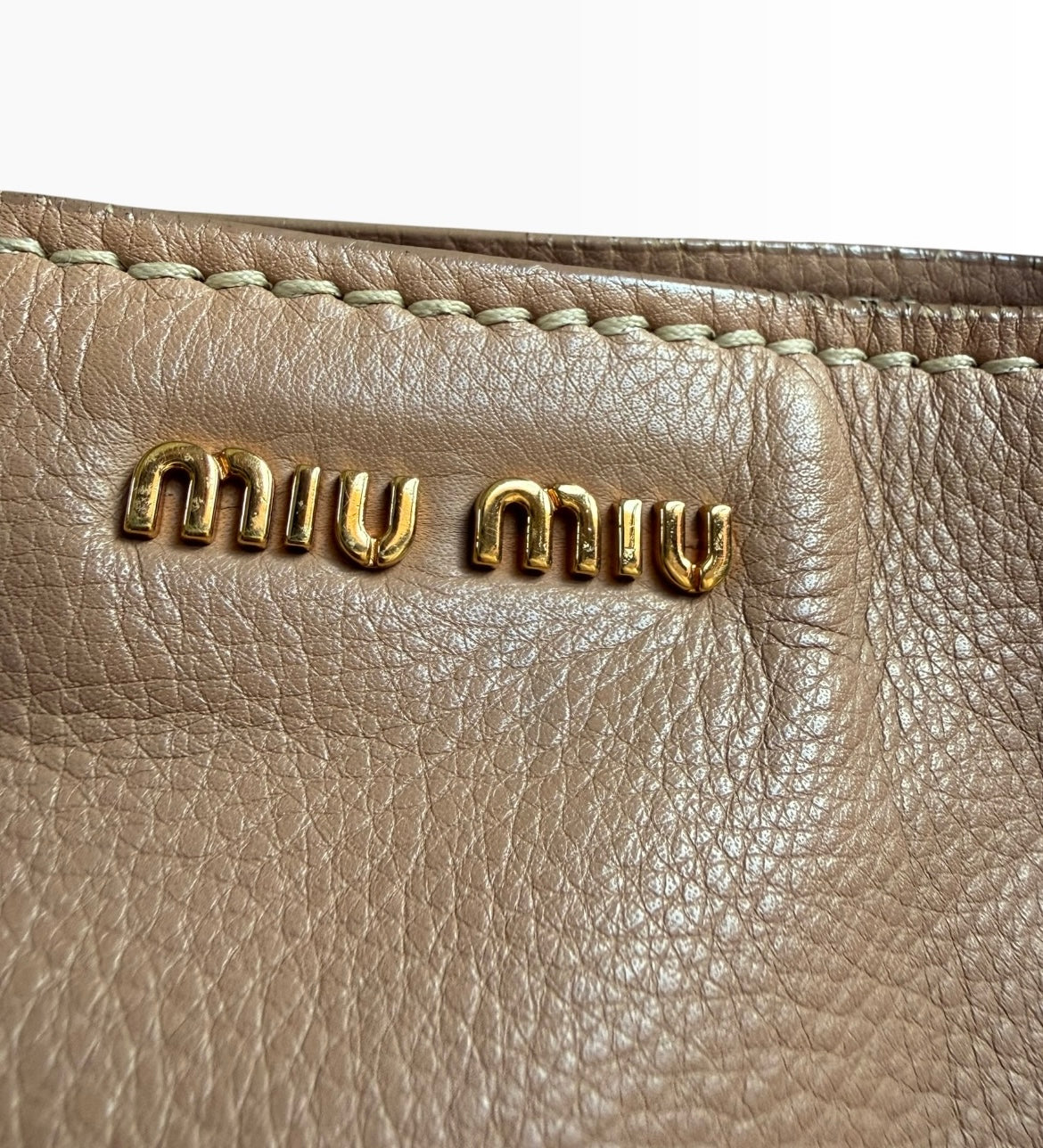 MIU MIU Vitello Lux Bauletto Satchel Bag