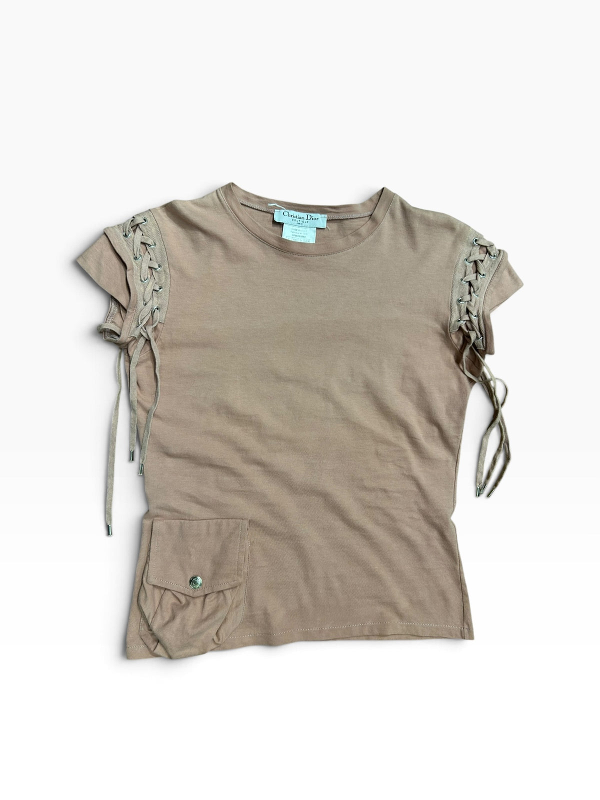 Vintage Christian Dior Lace-Up Sleeve Top