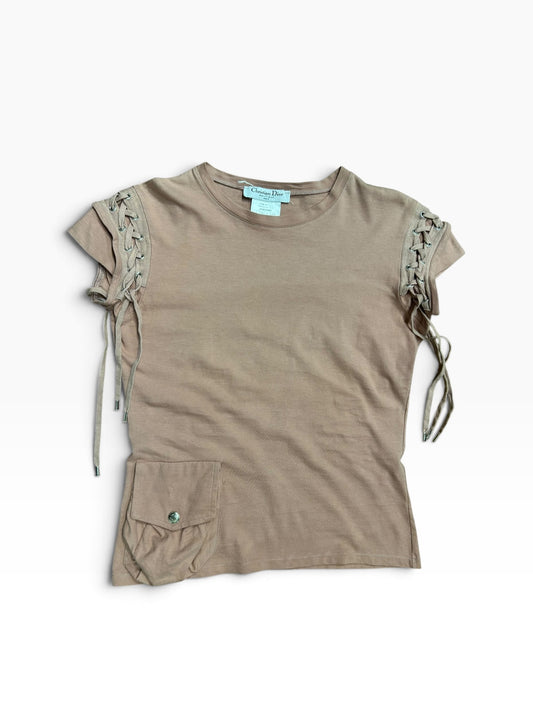 Vintage Christian Dior Lace-Up Sleeve Top