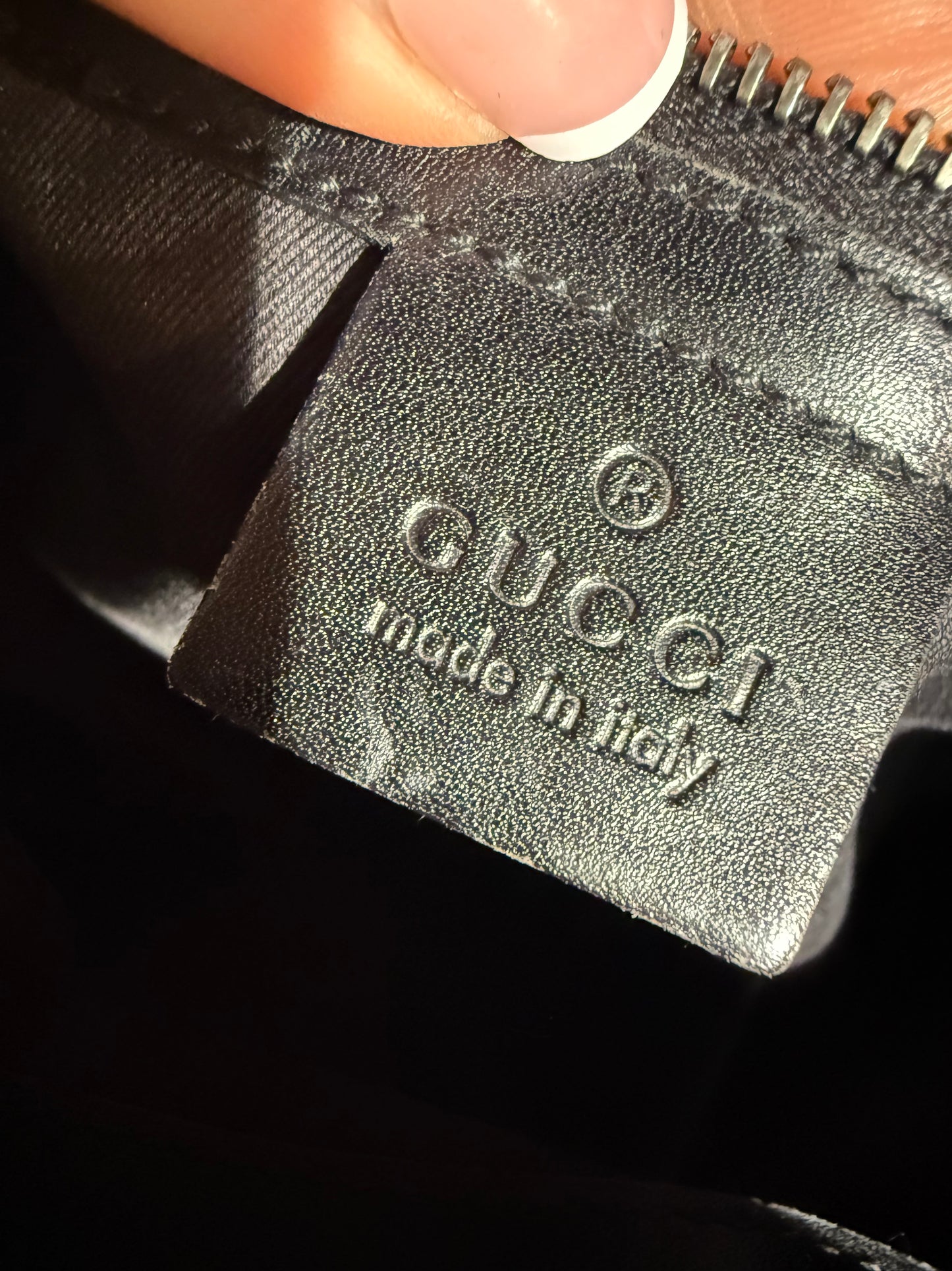 Gucci Monogram Black Bucket Hand Bag