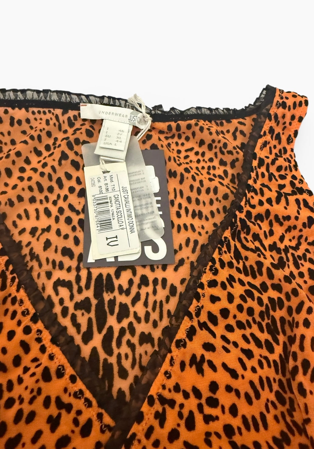 Roberto Cavalli Animal Print Frill Vest Top
